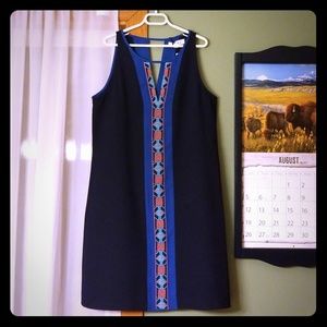 Embroidered sheath dress